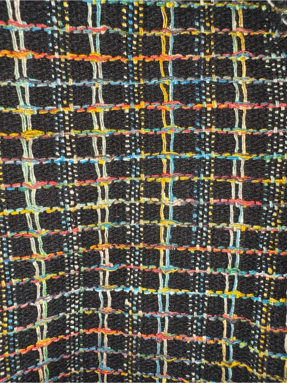 Cropped Black Multi-Color Grid Zip Jacket - Picture 3 of 6